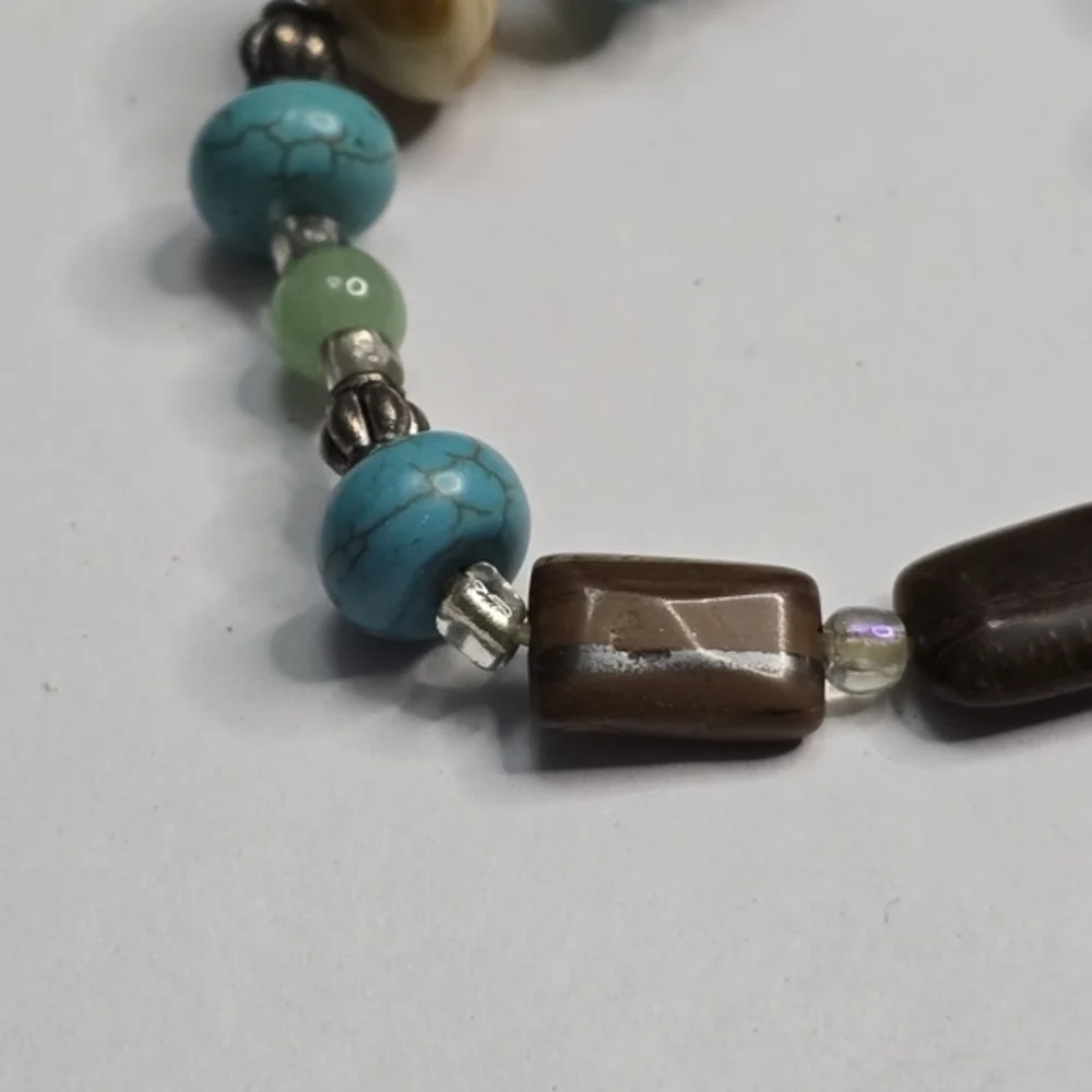 Treska Boho Turquoise and Brown Beaded‎ Bracelet New